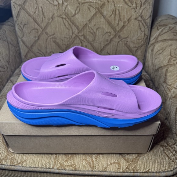 HOKA Ora Recovery Slide 3 Cyclamen/Coastal Sky‎ Men's 13 NEW - Picture 3 of 7